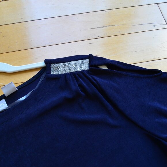 Chico's Chicos Trevelers Cut Out Shoulder Tunic 3/4 Sleeve Top Size 3 NWT XL - Picture 4 of 12